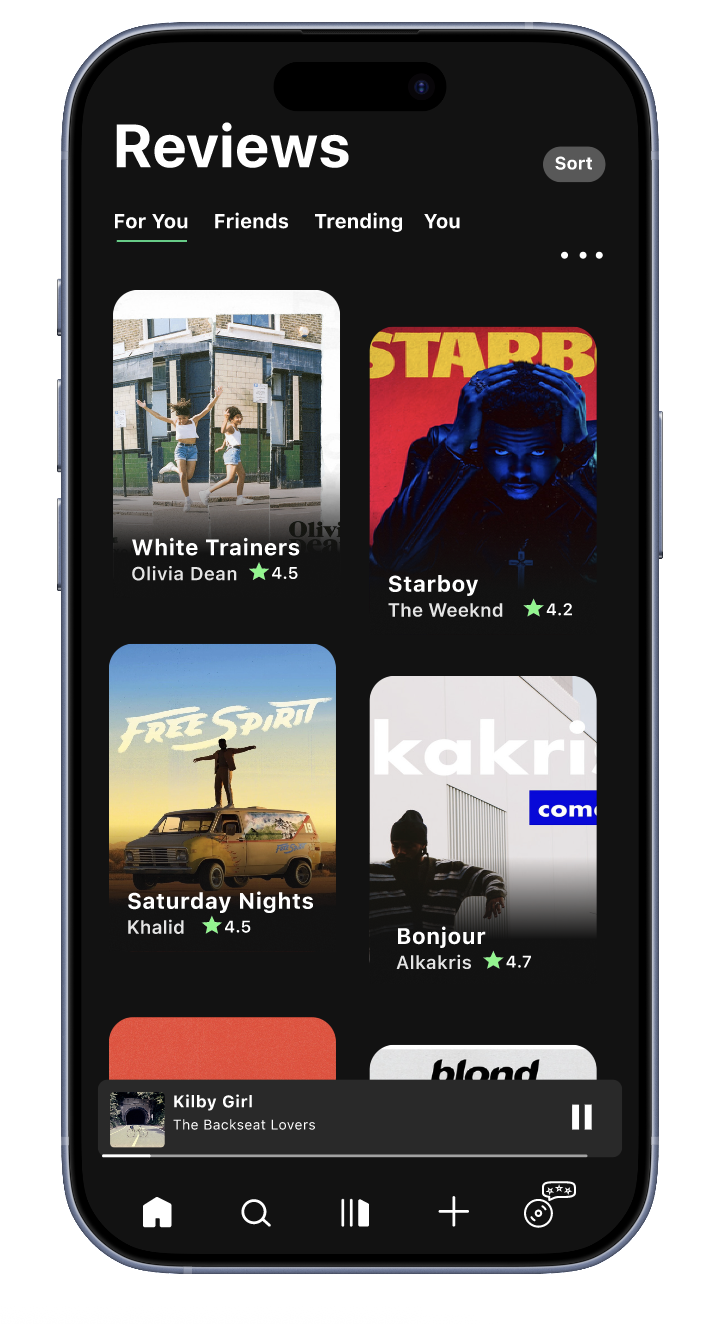 Spotify Reviews — browse screen